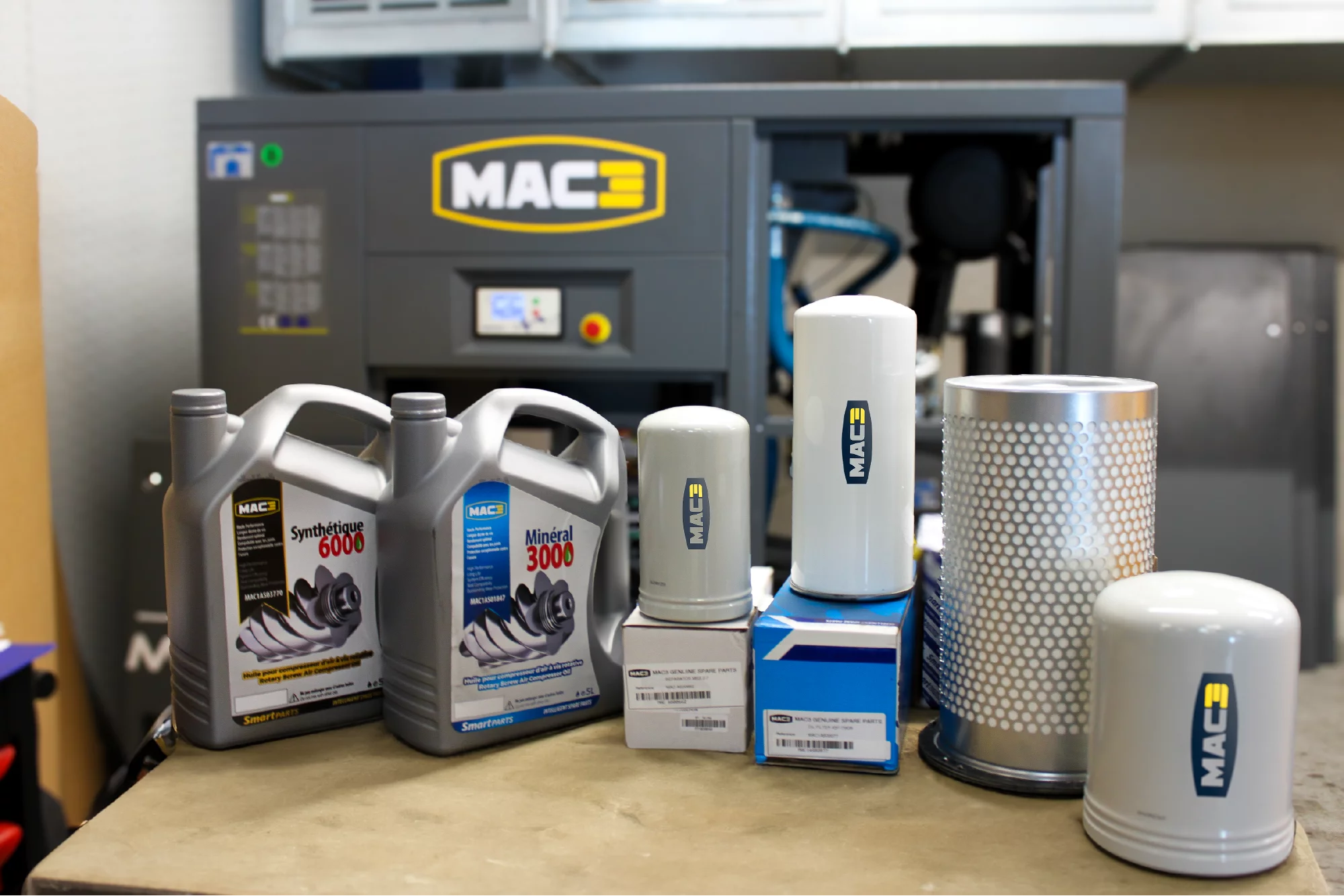 MAC3 spare-parts manufacturer reference for compressor services