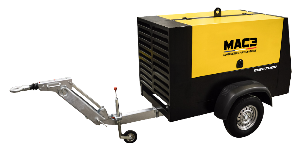 Official MAC3 MSP7000 product photograph for the 250 CFM air compressor guide