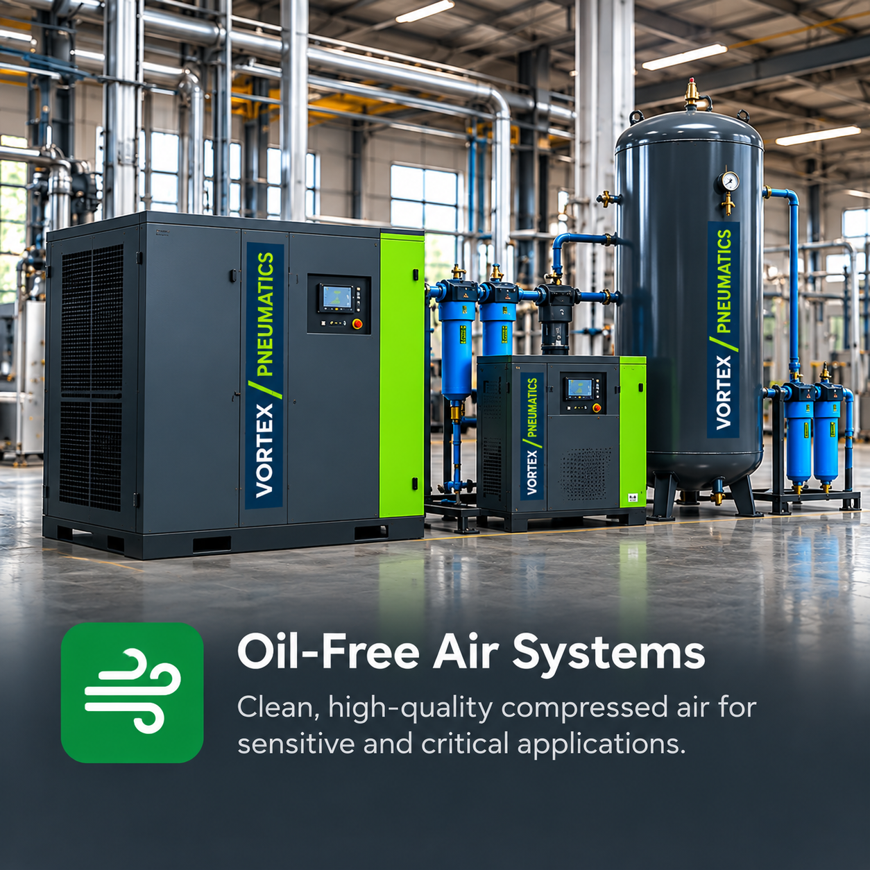 Vortex Pneumatics Oil-Free Air Systems Sri Lanka